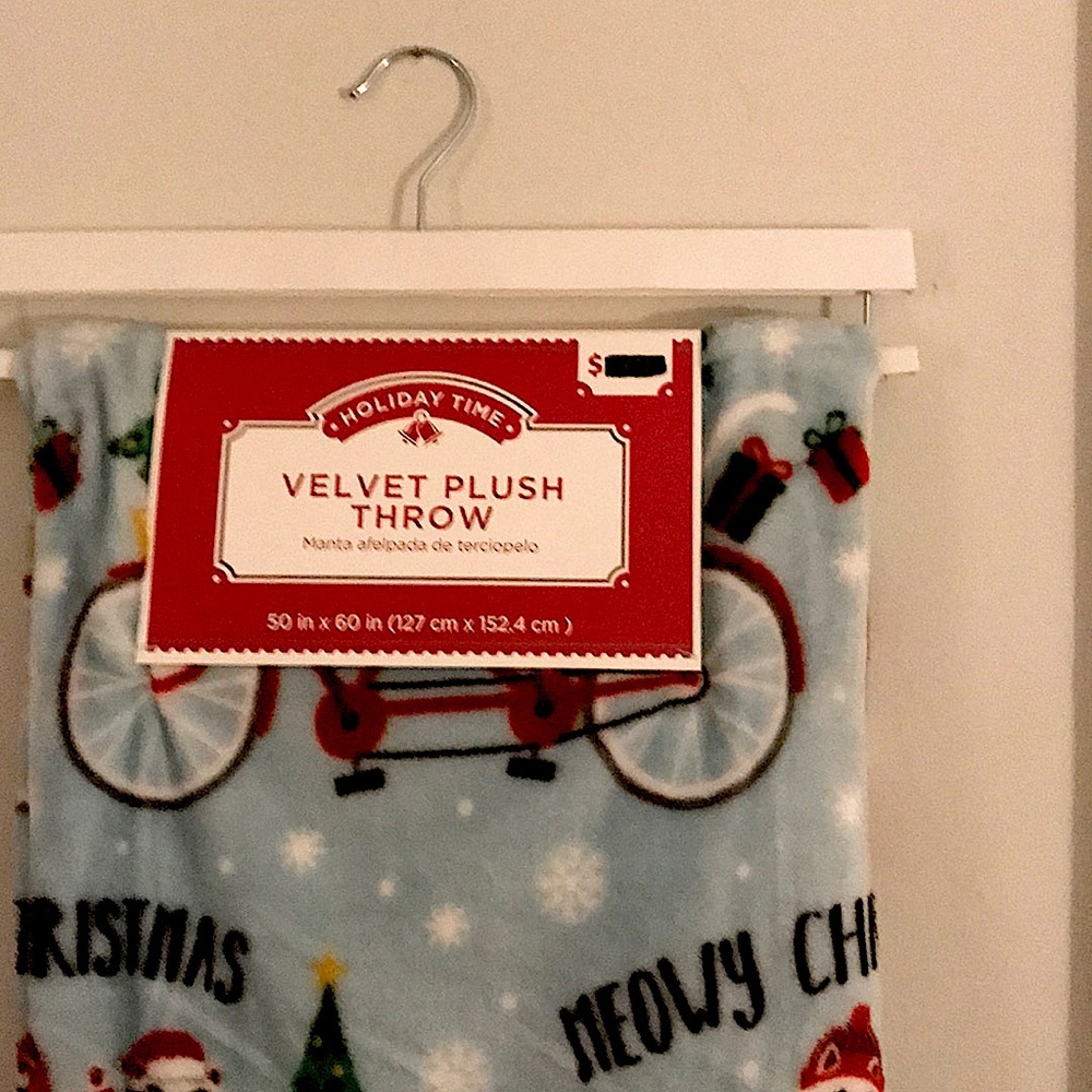 Velvet Plush Throw Fuzzy Blanket Meowy Christmas